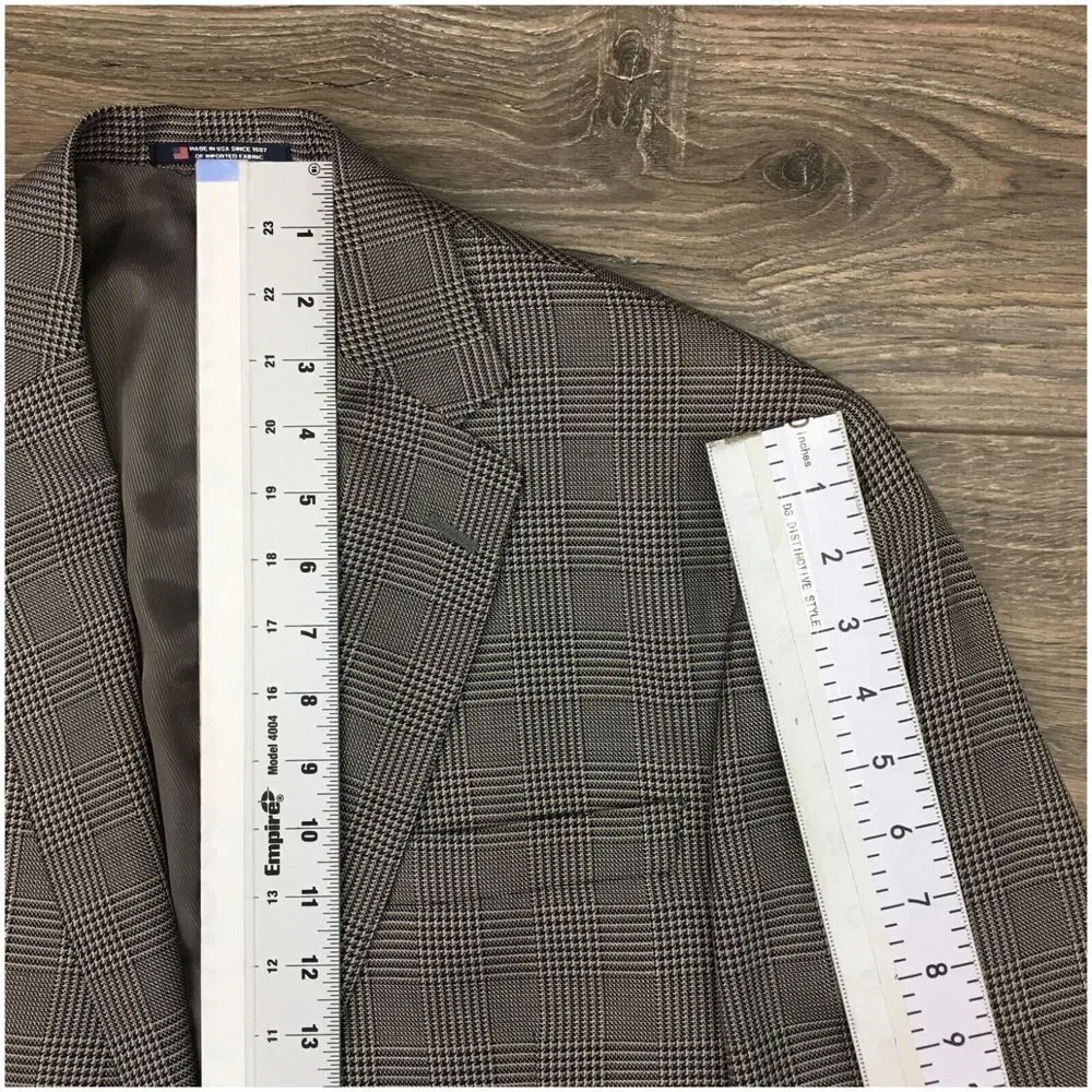 HART SCHAFFNER Mens Blazer Sport Coat Casual Jacket Size 42L‎ Wool Silk Suit USA